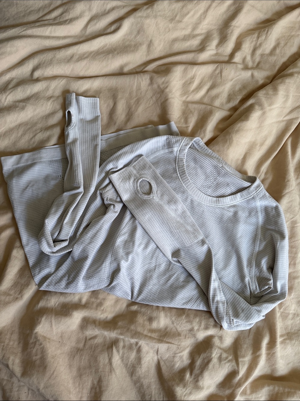 lululemon athletica White Long Sleeve Thermal Top